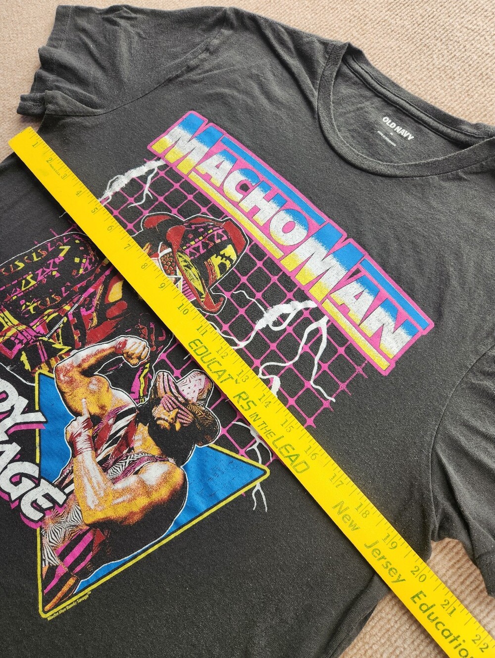 Old Navy Macho Man Randy Savage WWE Graphic T-Shirt Black Men's Size M - Picture 4 of 7